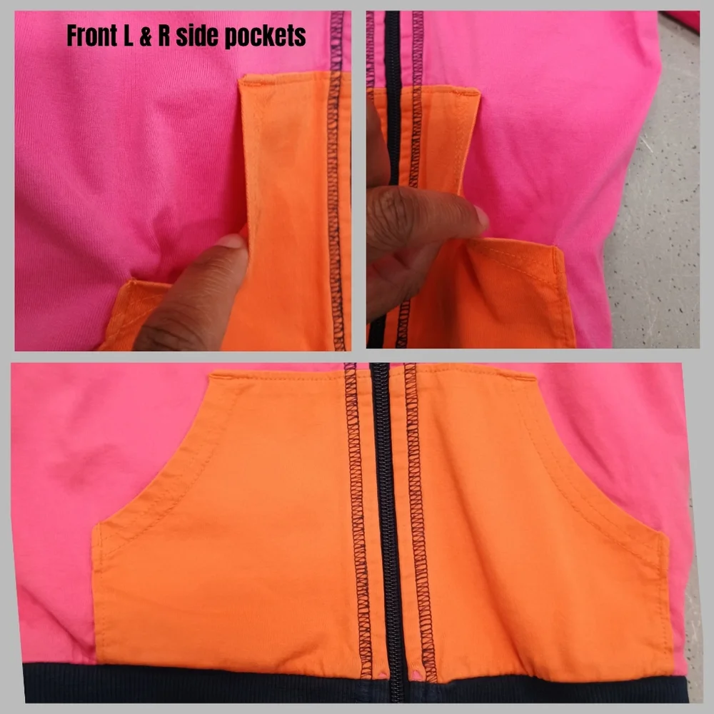 Hanna Andersson Multi Color Color Block Zip Up Hoodie Jacket Girl Kid Size 110 - Picture 11 of 14